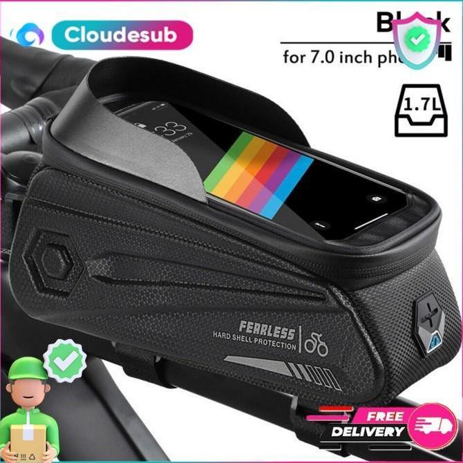 Promo Tas Frame Sepeda MTB Gunung Gowes Touring dengan Holder HP Waterproof Diskon