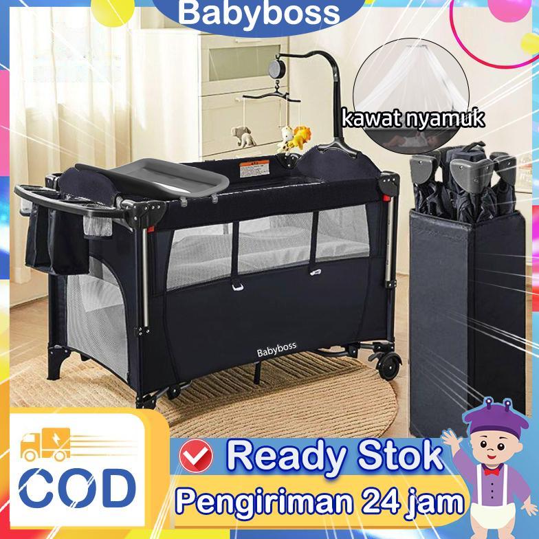 Tempat Tidur Bayi Box Bayi Tempat Tidur Bayi Lipat Multifungsi Kasur Bayi Set Kelambu Ranjang Bayi G