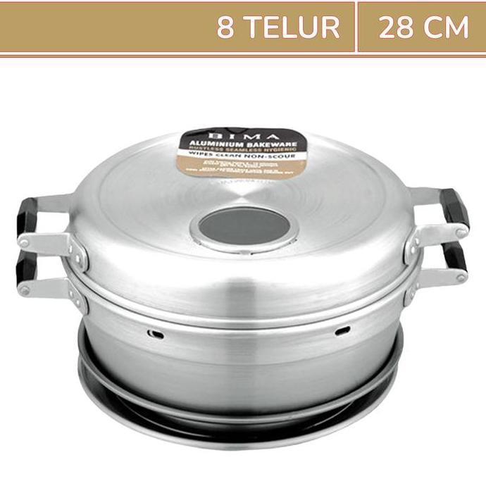 Baking Pan 28 CM BIMA Untuk 8 Telur Baking Pan Kompor (Tanpa Oven) Wonder Pan