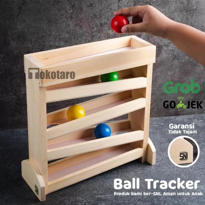 Ball Tracker Montessori Wooden Toys Mainan Edukasi Kayu Anak Kode 107