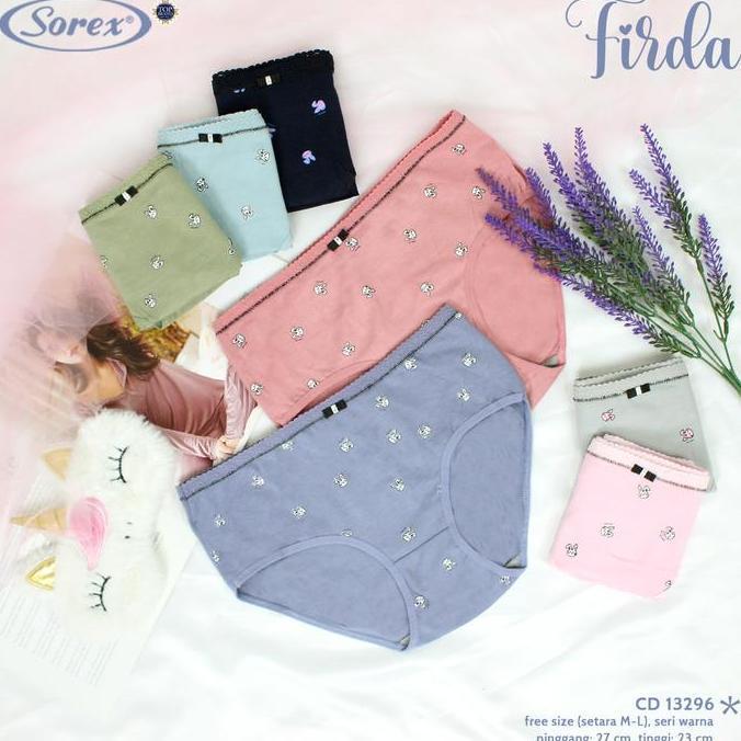 Murah cd celana dalam wanita remaja abg sorex 13255 13256 13257 katun motif Non COD