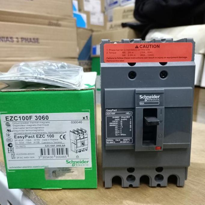 TERBARU - MCCB SCHNEIDER EZC100F 3P 100A EZC100F3060