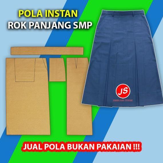 New- Pola Instan Seragam SMP Cewek [ Pola Baju Jamblang Studio ] Pola Seragam SMP Perempuan Panjang 