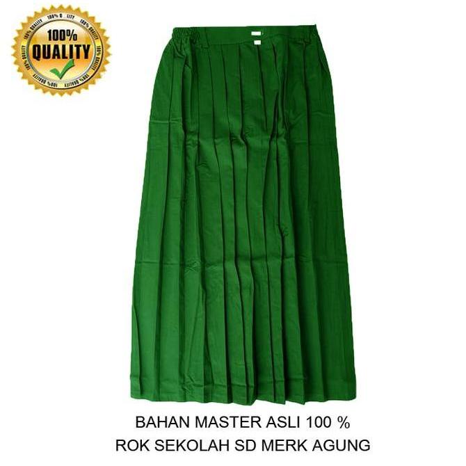 New- Rok Rempel Panjang Hijau MI/SD Rok Plisket Panjang Hijau Anak Sekolah