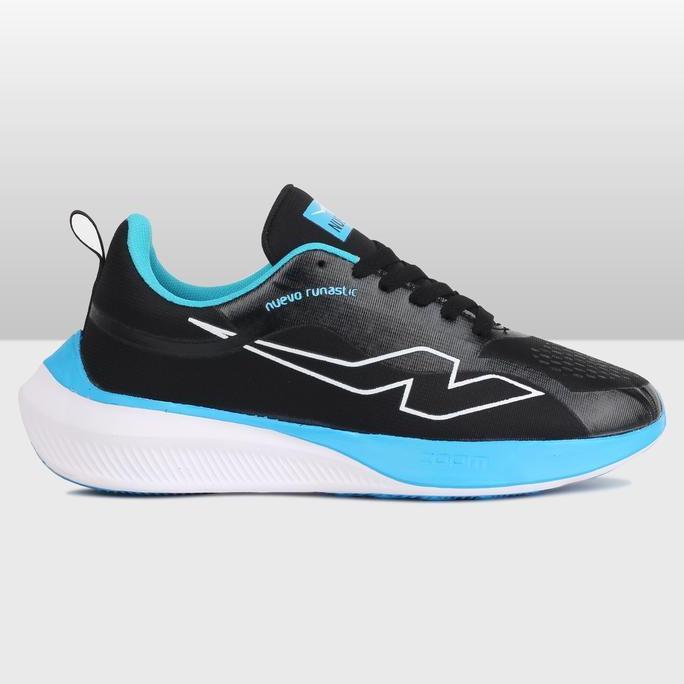 Sepatu Olahraga Pria Nuevo Runastico Hitam Biru Running Lari Jogging Sport Shoes Outdoor