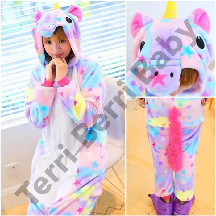 Baju Kostum Onesie Unicorn Animal Dewasa One Sie Kuda Poni Kigurumi Binatang Piama Hewan Piyama Cosp