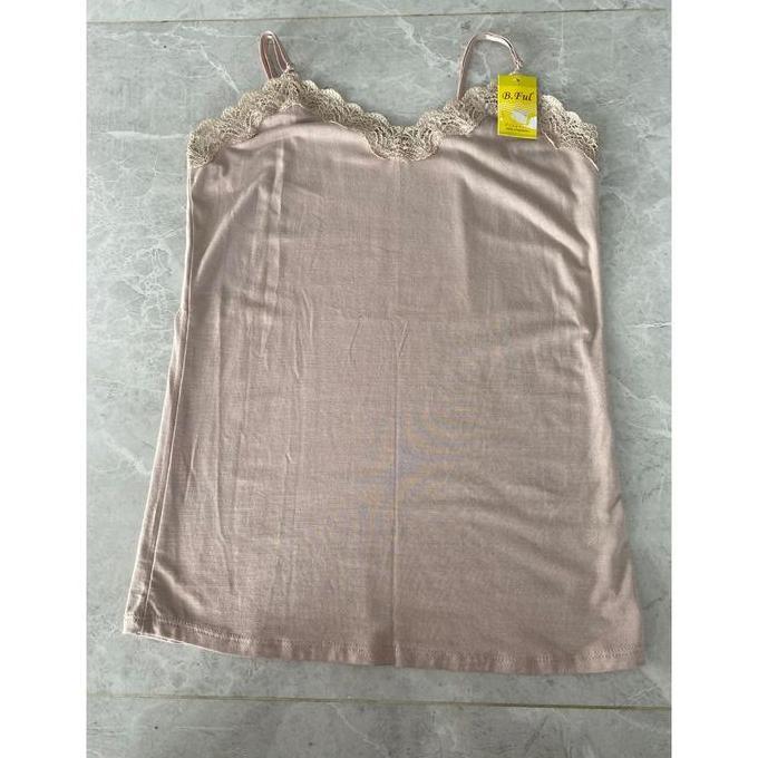 Harga Miring Tangktop Tengtop Tank Top Atasan Singlet Kaos Bful Tali Kecil Renda Serut Diatur Hitam 