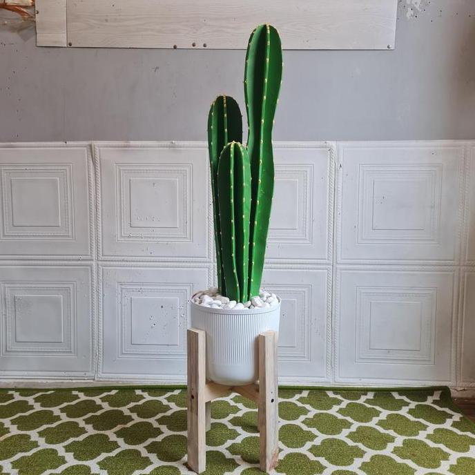 TERMURAH - Dekorasi Bunga Tanaman Hias Kaktus Koboi Besar Artificial Pot Plastik Nordic