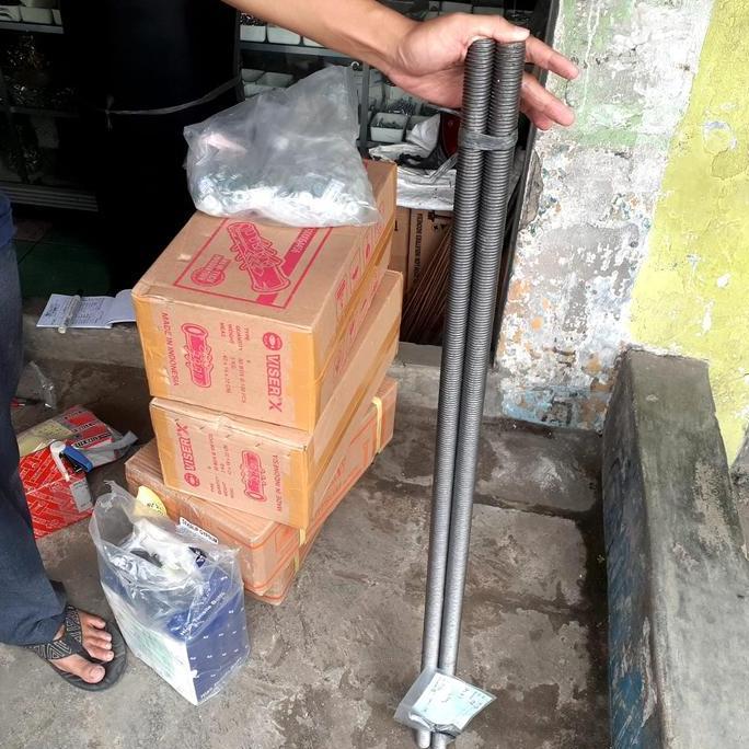 BEBAS ONGKIR - ASDRAT 1 INCHI / AS DRAT 1 INCHI / LONG DRAT 1 INCH / STUD BOLT 1 IN