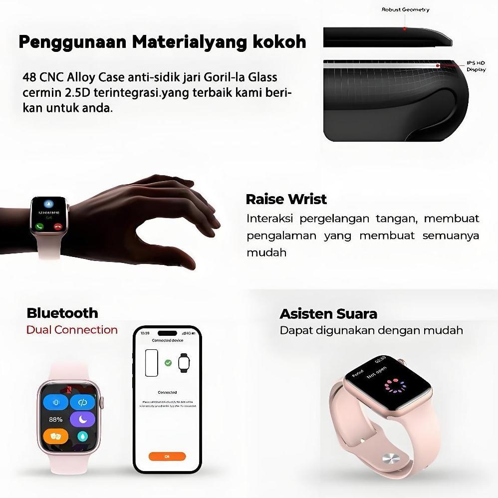NEW SAMSUNG SmartWatch Series S10 Pro Max NFC Waterproof Bluetooth Call Jam Smartwatch Wanita Pria M
