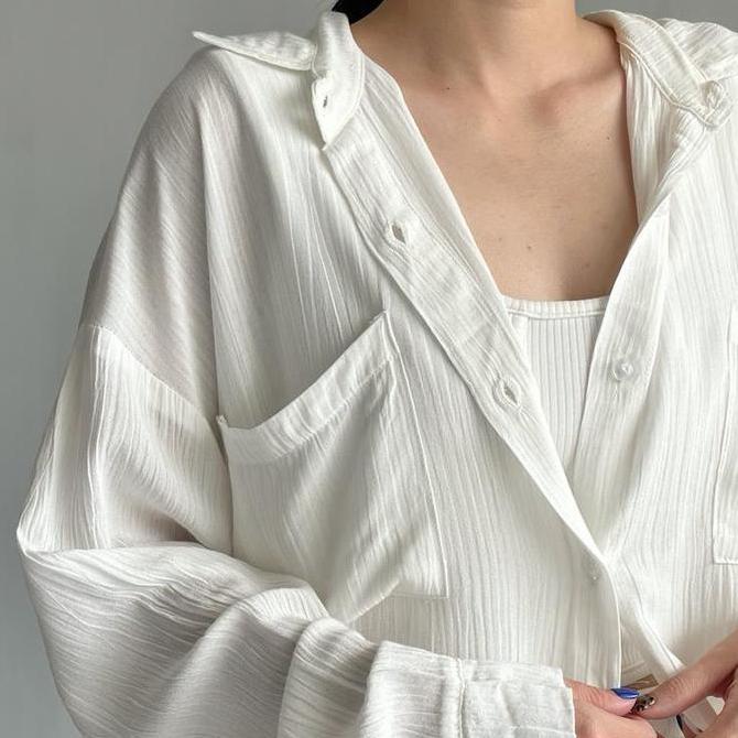 Sale Sivali Lyla Top - Loose Oversize Shirt Baju Panjang Rayon Wanita Atasan Crinkle