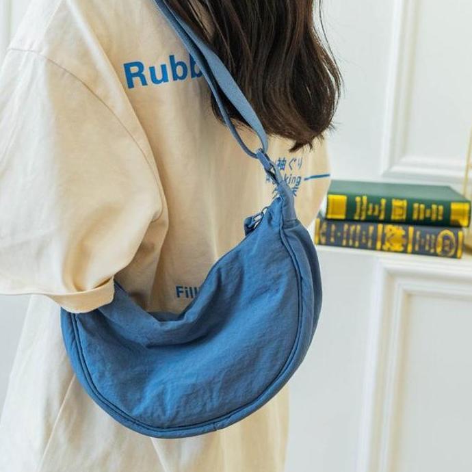 Promotoday- Guvdiv Tas Kecil Ringan Sederhana Tas Selempang Wanita Tas Selempang Nilon Kain Pangsit 