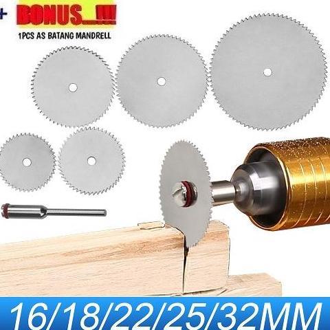 5 PCS MATA GERGAJI MINI GERINDER POTONG CIRCULAR SAW DISC + 1BATANG AS