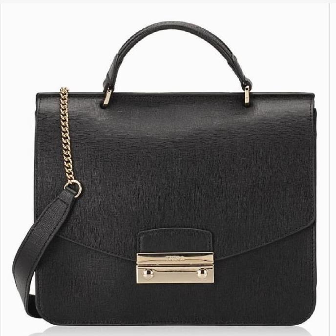 furla julia medium top handle satchel onyx