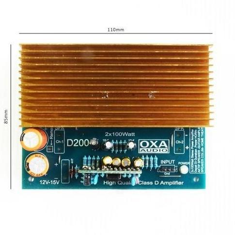 KIT PA. CLASS D200 2X100W POWER AMPLIFIER STEREO 200W POWER HOME THEATER CLAS D 200WATT AMPLI