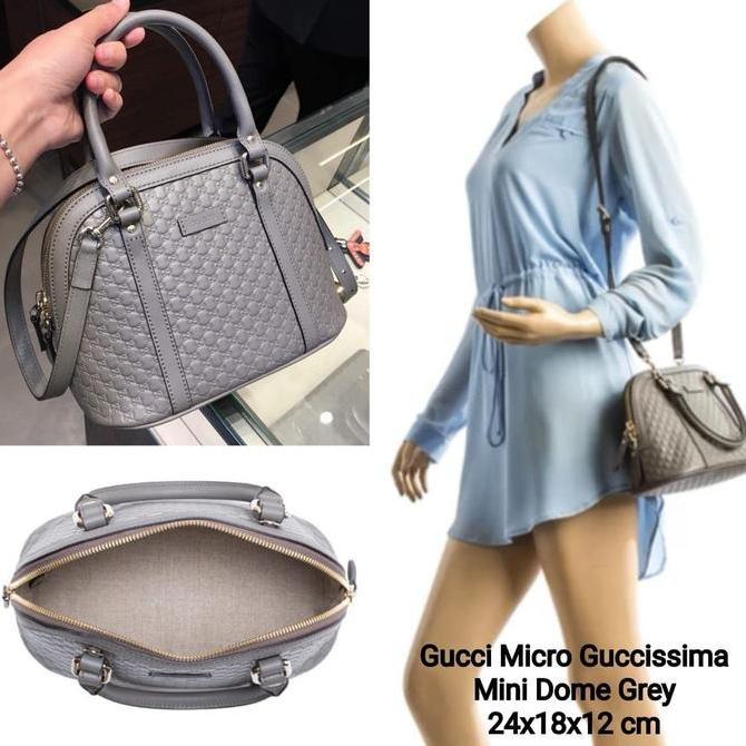 Gucci Mcro Guccisima Mini Dome Grey
