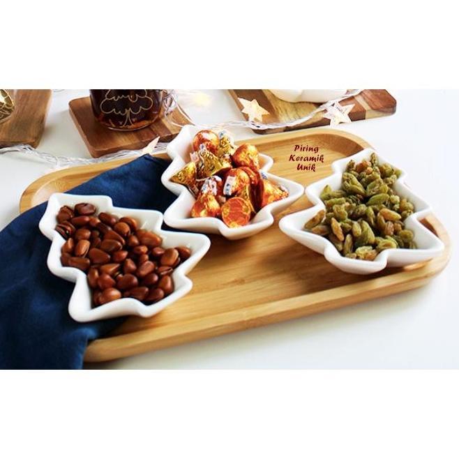 Piring Keramik Unik Bentuk Pohon Natal / Piring Nuansa Natal