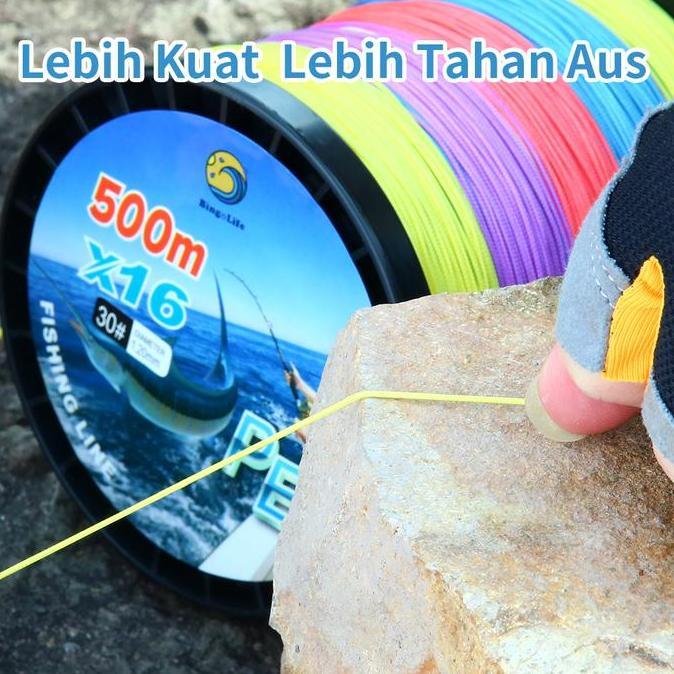 Bingolife X12 X16 Senar Kepang 500 Meter Senar Pe Lure Pancing Laut Jepang Pancing Perahu Senar Panc
