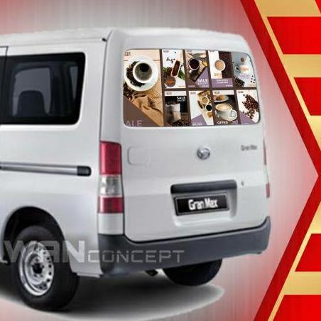 Promo branding mobil sticker kaca belakang granmax - oneway vision Diskon