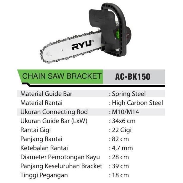 RYU Mini Chainsaw/ Adaptor chainsaw/ Gerinda Tangan AC-BK150