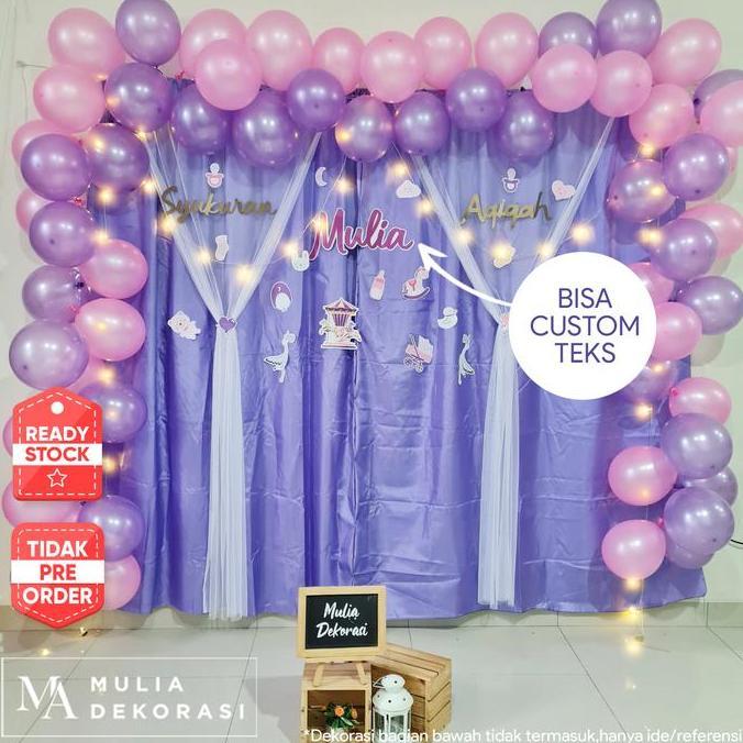 DILLABESTSHOP - BACKDROP PHOTOBOOTH AQIQAH KHITAN BALON LAMPU PAKET MULIA