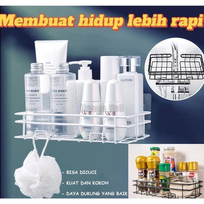 Rak Dinding Besi Serbaguna Rak Tempel Besi Kamar Mandi Rak Kamar Mandi