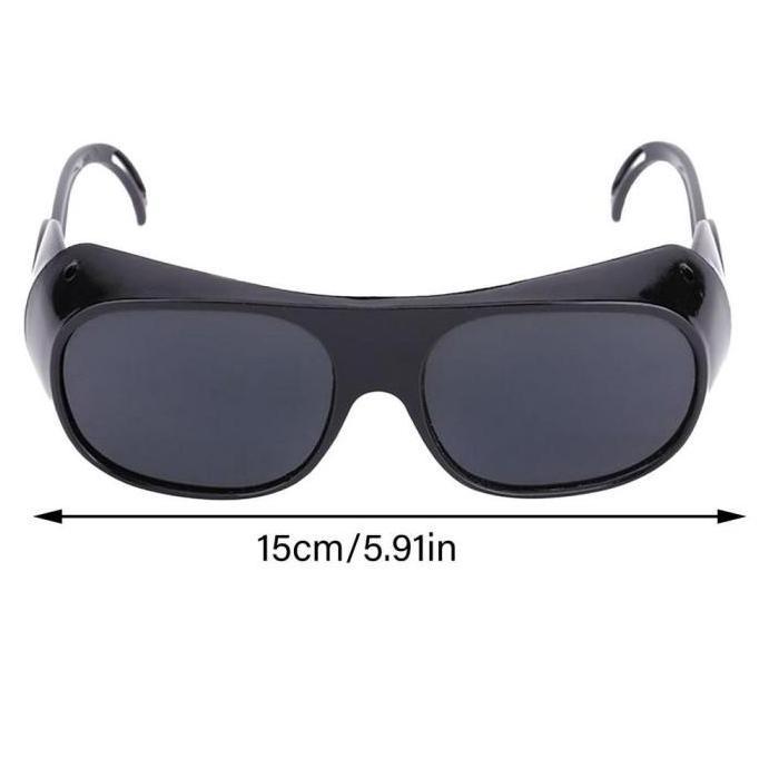 WODRUFT Kacamata Las Safety Hitam Pekat Anti Radiasi Kacamata Las Listrik Kacamata Welding Safety Gl