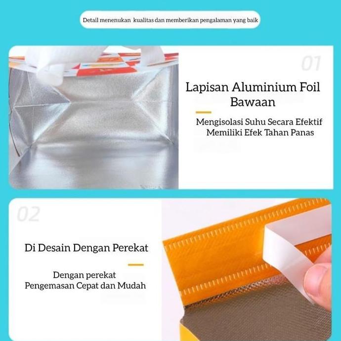 Bestsell- (Paket 50Pcs) Tas Thermal Cooler Bag / Cooler Bag Aluminium Foil Thermal / Tas Bekal Makan
