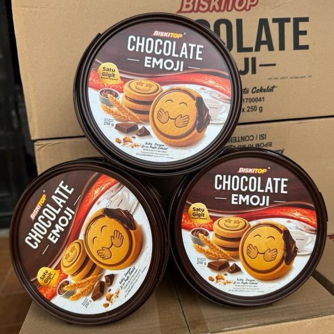 PAKET Bundling 3 ember Biskuit Coklat Emoji - Biskitop bisa COD