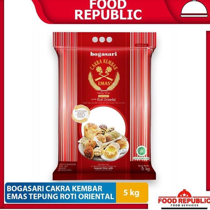 TEPUNG CAKRA KEMBAR ORIENTAL 5 KG - TEPUNG ROTI BOGASARI HALAL PREMIUM