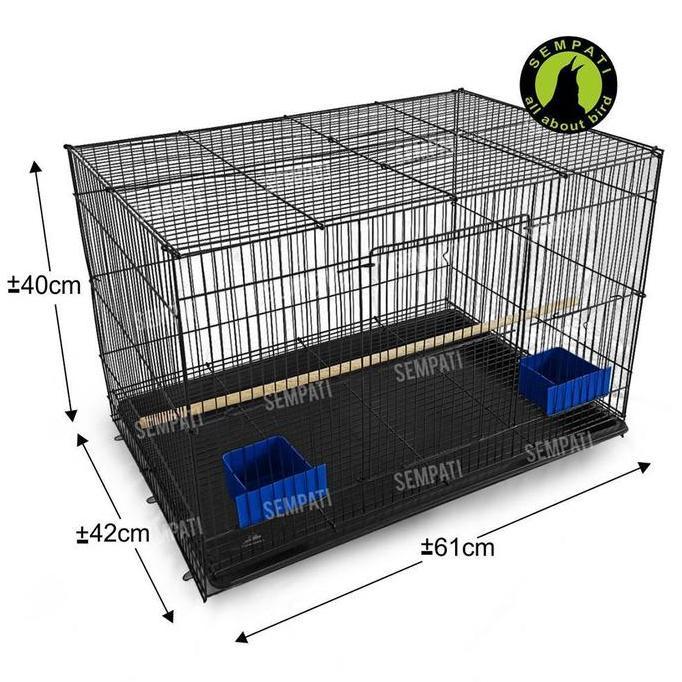 Sangkar Kandang Umbaran Kucing Size Large L 61x42x40cm Ekonomis Fullset Free 2 Cepuk Plus Tatakan Ta