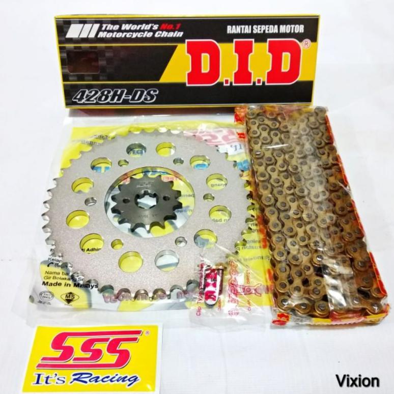 Gear Set SSS Vixion + Rantai DID HD Gold