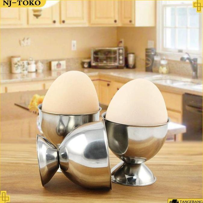4PCS Egg Cup Stainless Steel Egg Holder Wadah Telur Rebus Tempat Telor Egg Cup Holder