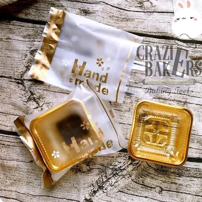 PLASTIK KEMASAN KUE BULAN MOONCAKE HANDMADE PUTIH EMAS