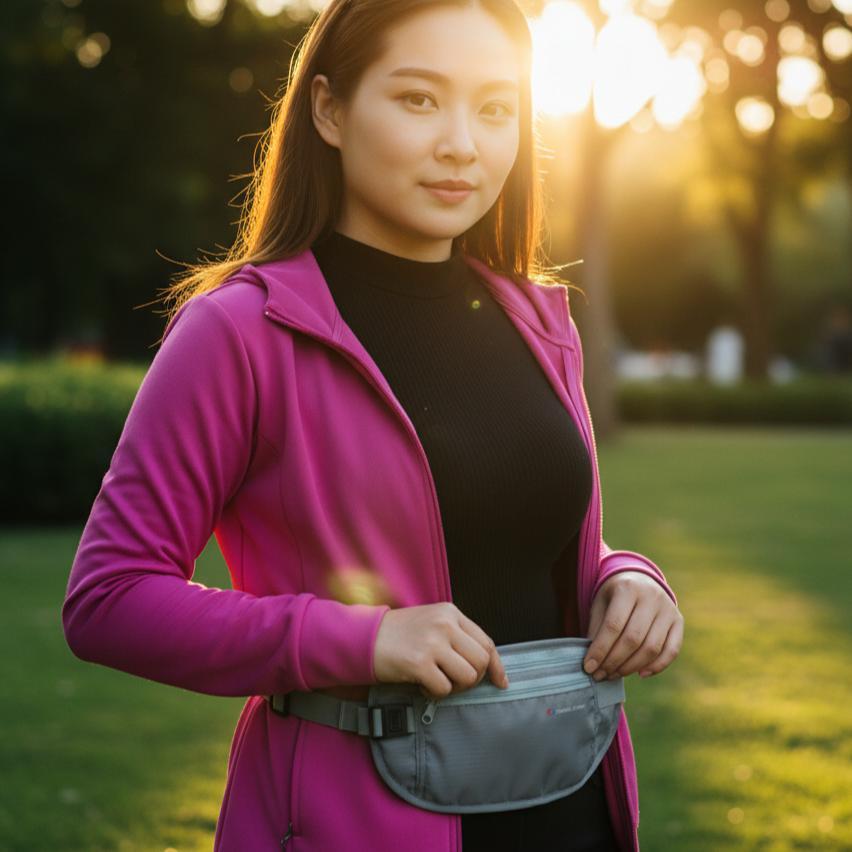 Original` Comfort Journey Tas Pinggang Tipis Hp Anti Maling Travel Hidden Pouch Slim Waist Bag Di Ba