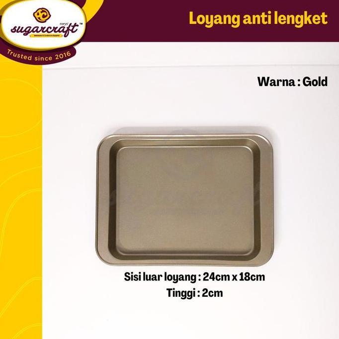 Loyang persegi panjang kecil anti lengket 24cm x 18cm cake pan