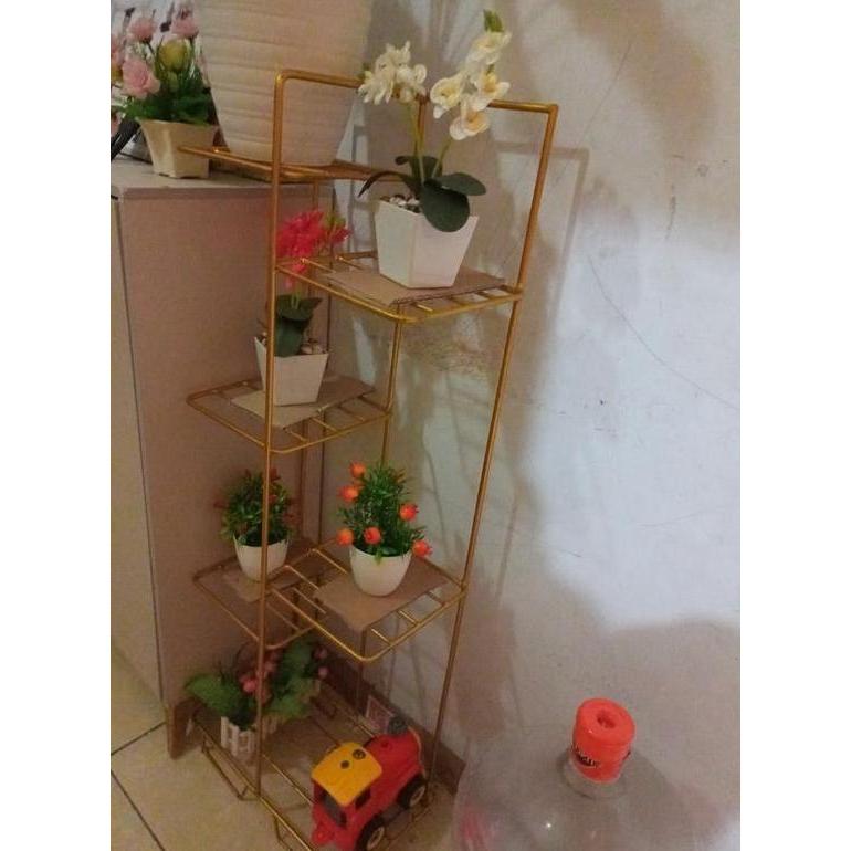 TINGGI 1 METER/STANDING POT BESI TANGGA DUDUKAN 5 RAM KOTAK/STANDING POT ELEGAN/RAK BUNGA BESI/STAND