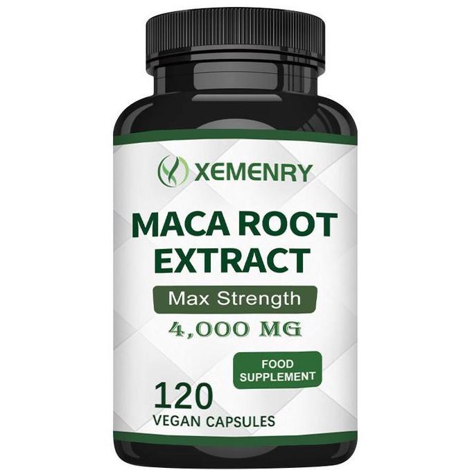 Xemenry - Kapsul Ekstrak Tanaman Akar Maca - 4000 Mg Per Kapsul - Memberikan Energi, Menjaga Ketenan