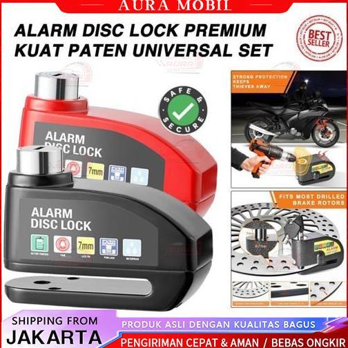 Gembok Disc Lock Cakram Alarm Motor Anti Maling Kunci Baja Kuat/gembok Cakram Motor Anti Maling/gemb