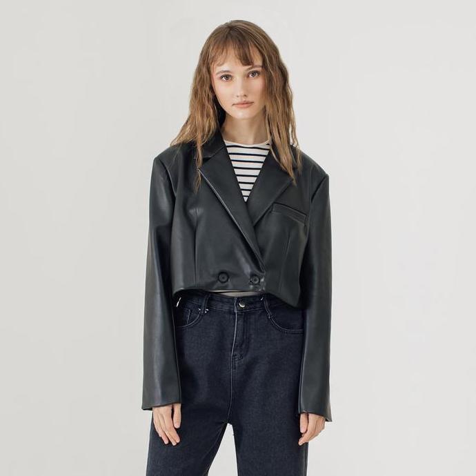 BLZR.ID BLAZER WANITA CROP BI LEATHER