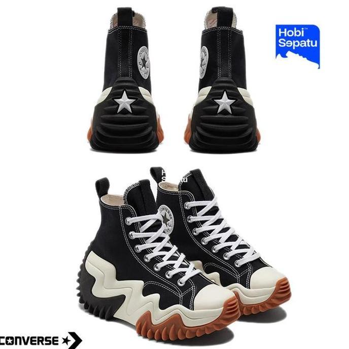 CONVERSE RUN STAR MOTION CANVAS PLATFORM HH BLACK WHITE