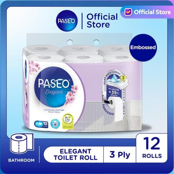 Lansungkirim- Paseo - Tissue Toilet 12 Rolls | Tisu Gulung Toilet Paseo | Bathroom