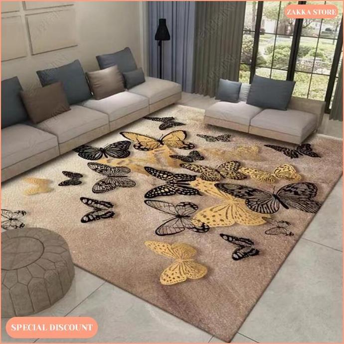 Zakka Store COD Karpet Ruang Tamu Polyester Halus / Karpet Dekorasi Rumah Ukuran 1.5 Meter / 1.8 Met