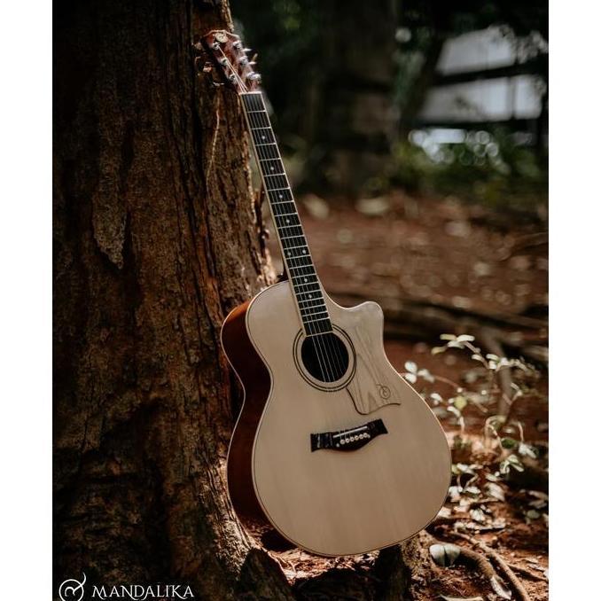 Halmusic- Gitar Akustik Mandalika L-01 Natural Original Full Set