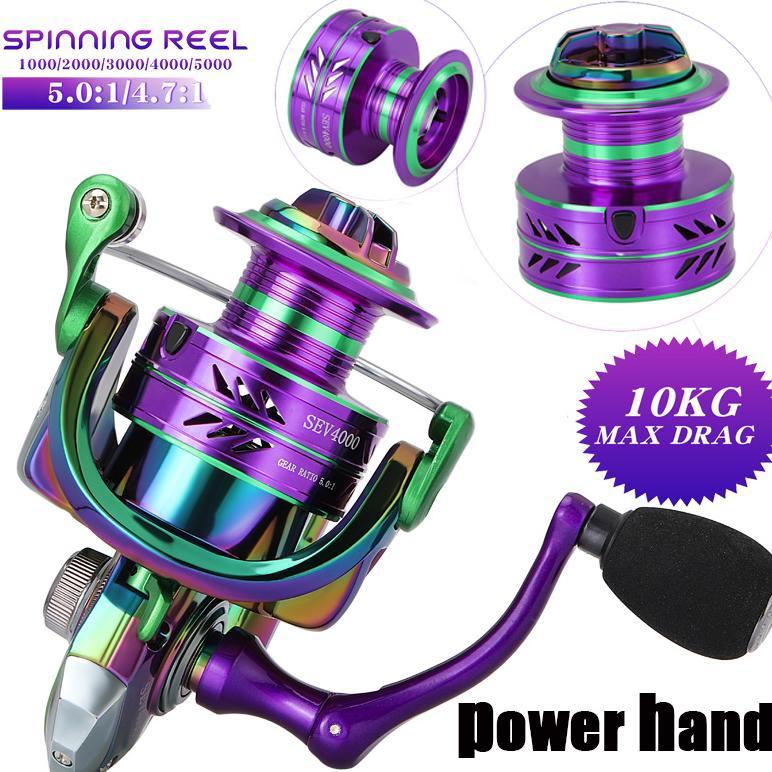 READYGan- Power Hand Reel Pancing Memancing Rasio Gear 5.2:1 Max Drag 5-10KG Joran Pancing 1000-4000