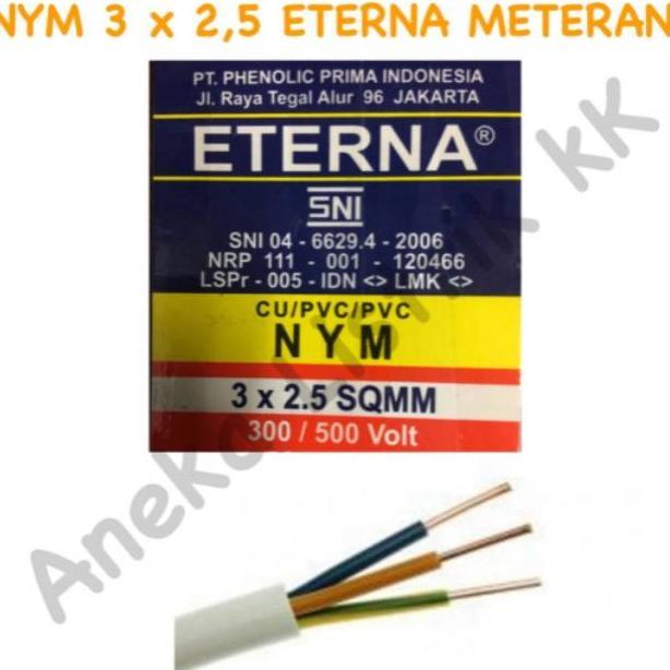 AudioWhell- KABEL ETERNA METERAN NYM 3 x 2,5 3x2,5 POTONGAN Per METER CABLE BATANG 3 x 2.5 PerMeter 