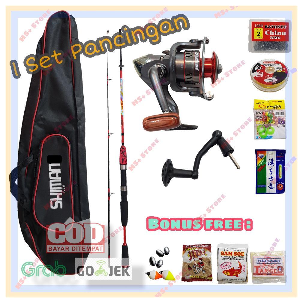 READYGan- 1 set pancing joran daido 16 kg paket lengkap reel besi 2000 3000 tas senar kail timah pel