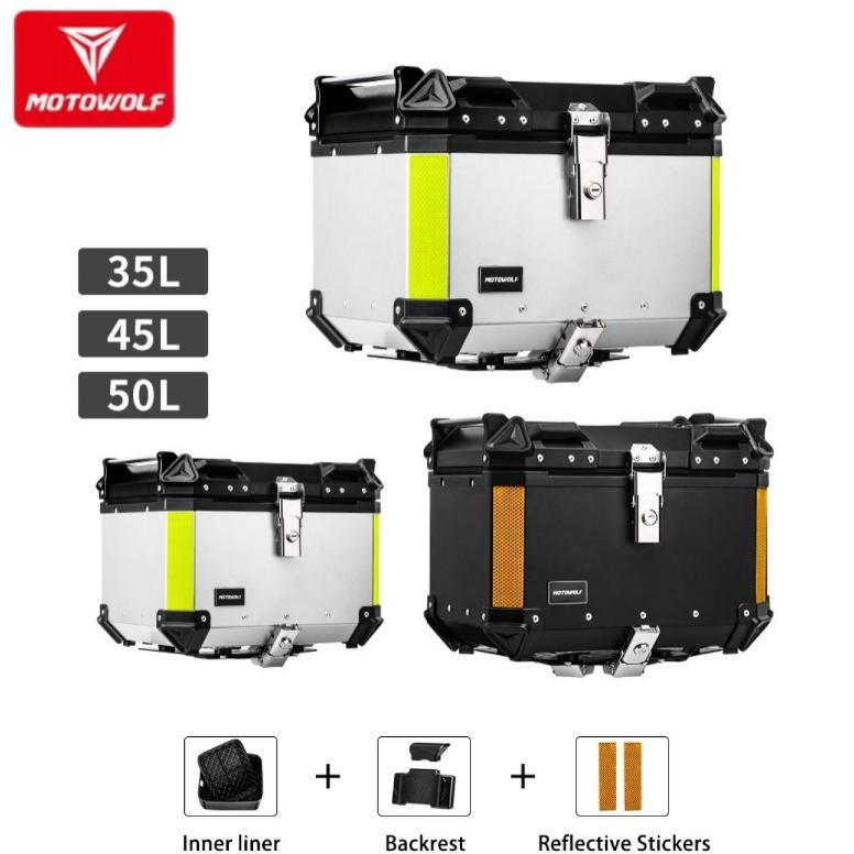 Motowolf Top Box Motor Touring Box Pannier Motor Alumunium Alloy