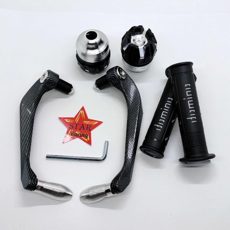 PROGUARD JALU STANG CARBON+JALU AS RODA+HANDGRIP SISIK VARIASI NMAX AEROK NINJA RX KING UNIVERSAL