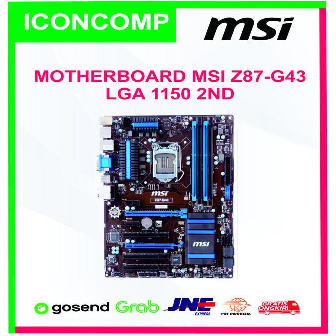 promo MOTHERBOARD MSI Z87-G43 LGA 1150 2ND terlaris